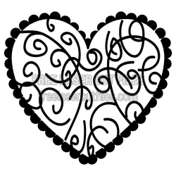 Ornamental Heart Valentine Design, Ready to Cut Free File