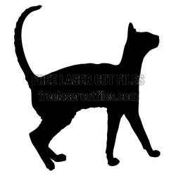 Standing Cat Silhouette Laser Cut File, Ready to Cut