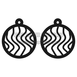 Wavy Circle Dangle Earrings Laser Cut File, Free Template