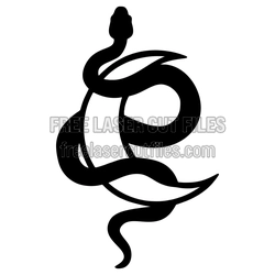 Coiled Snake Moon Clipart Design for Laser Cutting
