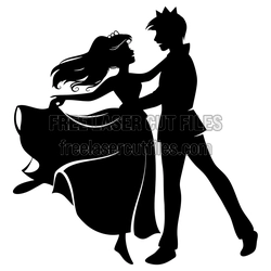 Dancing Princess and Prince Silhouette Laser Cut File
