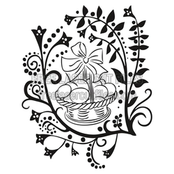 Easter Basket Floral Cut File for Laser Cutting