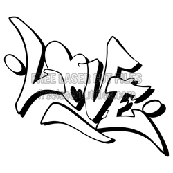 Love Graffiti Design for Laser Cutting, Free DXF Cut File