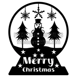 Snowman Globe Merry Christmas Laser Cut Ornament