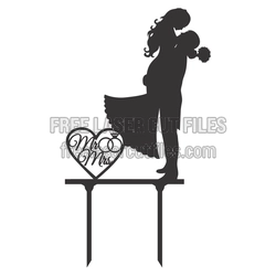 Bride and Groom Wedding Cake Topper Laser Cut File
