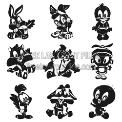 Children's Cartoon Character Laser Cut Figure Set