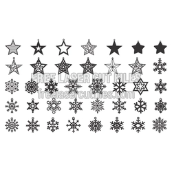 Christmas Star and Snowflake Ornament Cut File Set