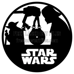 Star Wars Vinyl Wall Clock Laser Cut File