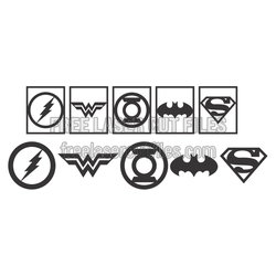 Superhero Logo Set Laser Cut Files, Ready to Cut Decor