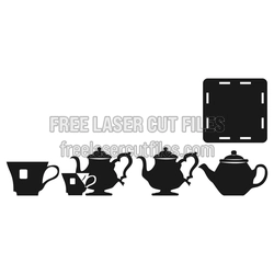 Tea Party Box Set Laser Cut File, Ready to Cut Template