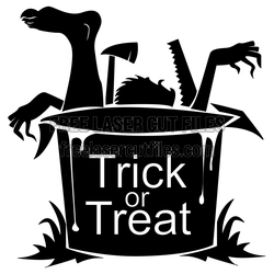 Trick or Treat Halloween Sign Design, Ready to Cut