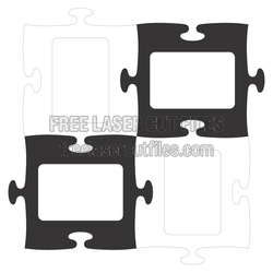 4-Piece Interlocking Photo Frame Set, Laser Ready