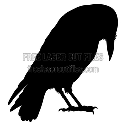 Crow Silhouette Laser Cut File, Ready to Cut Bird Design