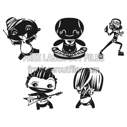Cute Kids Character Figures Laser Cut Template Pack