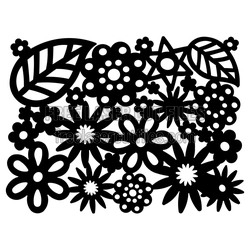 Floral Botanical Panel with Leaves and Flowers