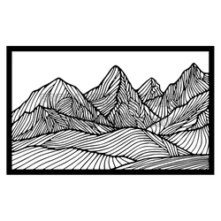Layered Mountain Landscape Panel Laser Cut File