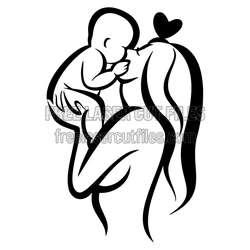 Mother and Baby Silhouette Laser Cut File, Gift Idea
