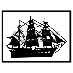 Sailing Ship Silhouette Laser Cut Design