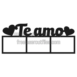 Te Amo Heart Photo Frame Laser Cut File