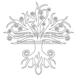 Celtic Tree Ornament Laser Cut File, Decorative Nature Design