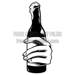 Hand Holding Beer Bottle Laser Cut Template