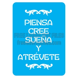 Inspiring Quote Stencil with Decorative Flourishes, Laser Ready