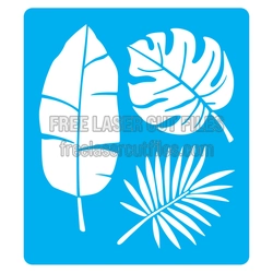 Tropical Leaf Stencil Set for Laser Cutting and Craft Projects