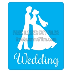 Wedding Bride and Groom Laser Cut Stencil Design