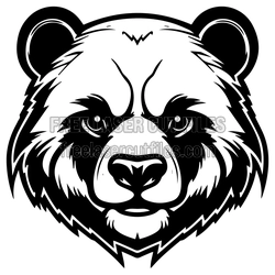 Angry Bear Face Clipart Laser Cut Design