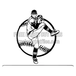 Baseball Pitcher Silhouette Laser Cut File for DIY Projects