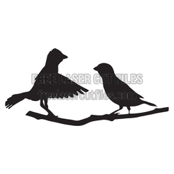 Bird Silhouette Pair on Branch, Laser Cut File