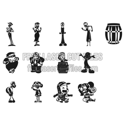Children's Character Figures Laser Cut Design Pack, Ready to Cut