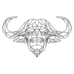 Geometric Buffalo Head Laser Cut File, Ready to Cut