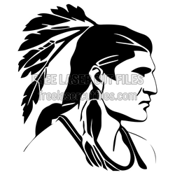 Native American Chief Profile Laser Cut Art Design