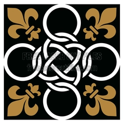 Ornamental Celtic Knot Panel with Fleur-de-Lis Corners