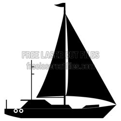 Sailboat Silhouette Free Laser Cut File, Ready to Cut