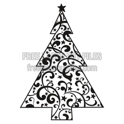 Decorative Christmas Tree Laser Cut File, Ready to Cut