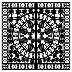 Decorative Floral Gate Panel Template for Laser Cutting
