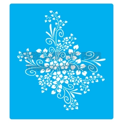 Floral Swirl Stencil Design for Laser Cutting