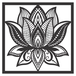 Intricate Lotus Flower Mandala Laser Cut Art