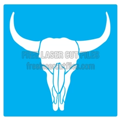 Longhorn Skull Stencil Laser Cut File, Ready to Cut