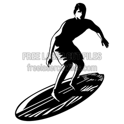 Surfer on Surfboard Clipart Ready to Cut Laser Design