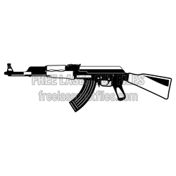 AK-Style Rifle Clipart Laser Cut Design Ready to Cut