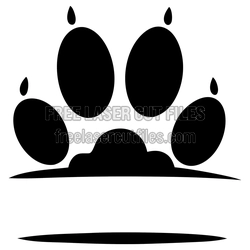 Dog Paw Monogram Clipart Laser Cut File