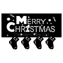 Merry Christmas Stocking Holder Sign, Ready to Cut