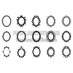 Ornate Openwork Frame Set for Laser Cutting