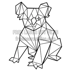 Polygonal Sitting Koala Laser Cut Design Ready to Cut