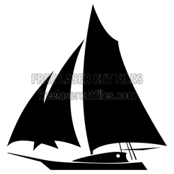 Sailing Boat Silhouette Laser Cut File, Ready to Cut
