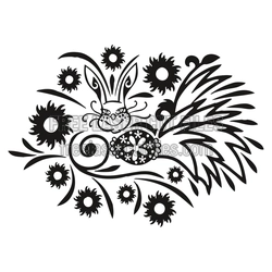 Whimsical Easter Bunny Floral Laser Cut Design