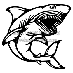 Aggressive Shark Laser Cut File, Ready to Cut Ocean Predator